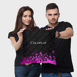 Подушка квадратная Coldplay rock legends: символ сверху, цвет: 3D-принт — фото 2