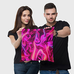 Подушка квадратная Pink neon abstract, цвет: 3D-принт — фото 2