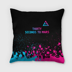 Подушка квадратная Thirty Seconds to Mars - neon gradient: символ све, цвет: 3D-принт