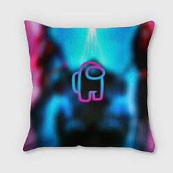 Подушка квадратная Амонг ас киберпанк, цвет: 3D-принт