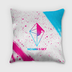 Подушка квадратная No Mans Sky neon gradient style, цвет: 3D-принт