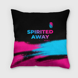 Подушка квадратная Spirited Away - neon gradient: символ сверху, цвет: 3D-принт