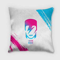 Подушка квадратная David Bowie neon gradient style, цвет: 3D-принт