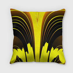 Подушка квадратная Черно-желтые мотивы, цвет: 3D-принт