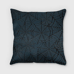 Подушка квадратная Паутина тёмно-синий, цвет: 3D-принт