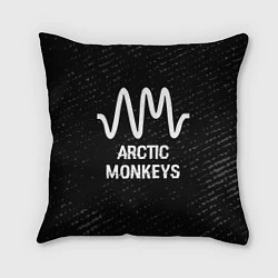 Подушка квадратная Arctic Monkeys glitch на темном фоне, цвет: 3D-принт