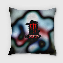 Подушка квадратная Monster Energy juce, цвет: 3D-принт