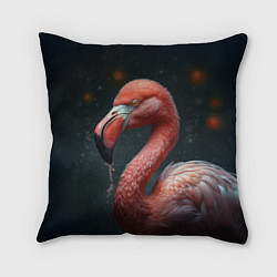 Подушка квадратная Фламинго с каплями воды, цвет: 3D-принт