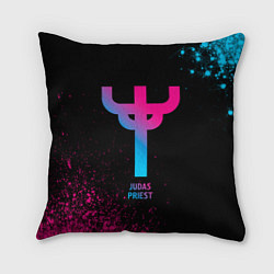 Подушка квадратная Judas Priest - neon gradient, цвет: 3D-принт