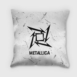 Подушка квадратная Metallica glitch на светлом фоне, цвет: 3D-принт