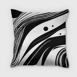 Подушка квадратная Abstract black and white composition, цвет: 3D-принт