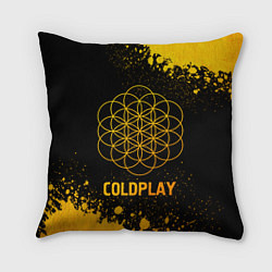 Подушка квадратная Coldplay - gold gradient, цвет: 3D-принт