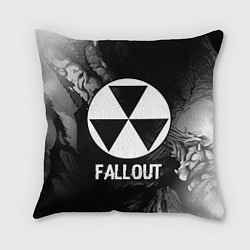 Подушка квадратная Fallout glitch на темном фоне, цвет: 3D-принт