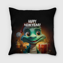 Подушка квадратная Happy new year green drogon