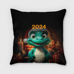 Подушка квадратная Зеленый дракон 2024, цвет: 3D-принт
