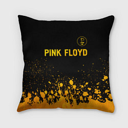 Подушка квадратная Pink Floyd - gold gradient посередине, цвет: 3D-принт