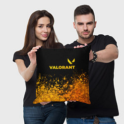 Подушка квадратная Valorant - gold gradient посередине, цвет: 3D-принт — фото 2