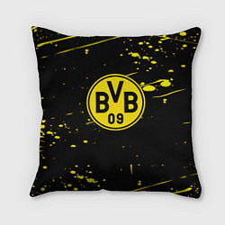 Подушка квадратная Borussia yellow splash, цвет: 3D-принт