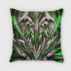 Подушка квадратная Зелёная киберпанк броня, цвет: 3D-принт