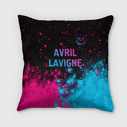 Подушка квадратная Avril Lavigne - neon gradient посередине, цвет: 3D-принт