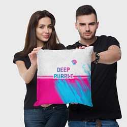 Подушка квадратная Deep Purple neon gradient style посередине, цвет: 3D-принт — фото 2