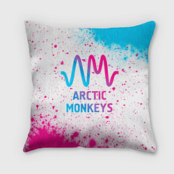 Подушка квадратная Arctic Monkeys neon gradient style, цвет: 3D-принт