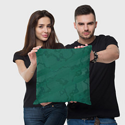 Подушка квадратная Серо-зеленые разводы, цвет: 3D-принт — фото 2