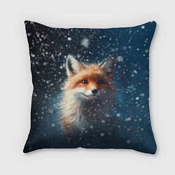Подушка квадратная Fox in the snow, цвет: 3D-принт