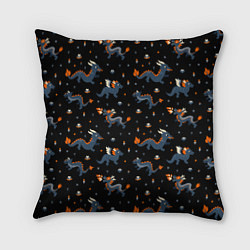 Подушка квадратная Коллаж драконов, цвет: 3D-принт