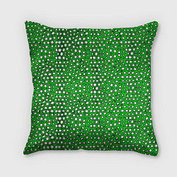 Подушка квадратная Белые пузырьки на зелёном фоне, цвет: 3D-принт