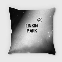 Подушка квадратная Linkin Park glitch на светлом фоне посередине, цвет: 3D-принт