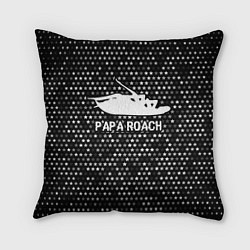 Подушка квадратная Papa Roach glitch на темном фоне, цвет: 3D-принт