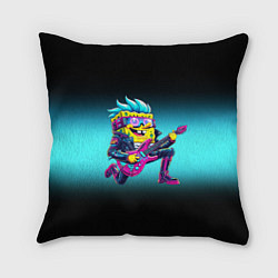 Подушка квадратная Sponge Bob - rock guitarist - ai art