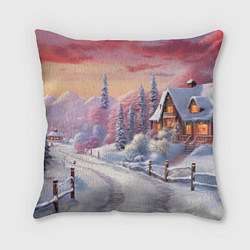 Подушка квадратная Волшебное сияние новогодних огней, цвет: 3D-принт