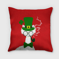 Подушка квадратная Лама - альпака в день Патрика