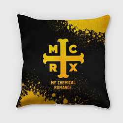 Подушка квадратная My Chemical Romance - gold gradient, цвет: 3D-принт