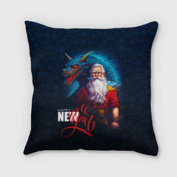Подушка квадратная Санта Клаус и дракон, цвет: 3D-принт