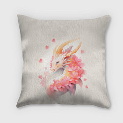 Подушка квадратная Милый розовый дракон, цвет: 3D-принт