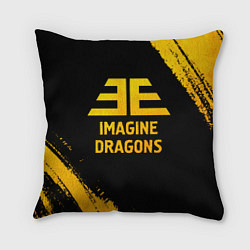 Подушка квадратная Imagine Dragons - gold gradient, цвет: 3D-принт
