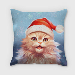 Подушка квадратная New Year with Santa the cat