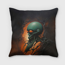 Подушка квадратная Страшный инопланетянин, цвет: 3D-принт