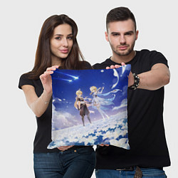 Подушка квадратная Genshin Impact Итэр Люмин, цвет: 3D-принт — фото 2