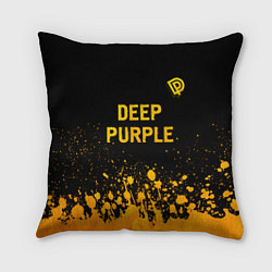 Подушка квадратная Deep Purple - gold gradient посередине, цвет: 3D-принт