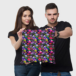 Подушка квадратная Разноцветный листопад, цвет: 3D-принт — фото 2