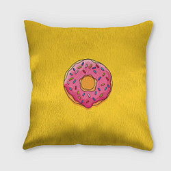 Подушка квадратная Пончик Гомера, цвет: 3D-принт