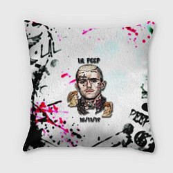 Подушка квадратная Lil peep rap band, цвет: 3D-принт