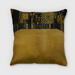Подушка квадратная Стёжка: золото Климта, цвет: 3D-принт