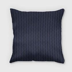Подушка квадратная Чёрный узор на серо-синем, цвет: 3D-принт