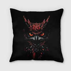 Подушка квадратная Красно черная сова, цвет: 3D-принт