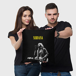 Подушка квадратная Группа Nirvana Курт Кобейн, цвет: 3D-принт — фото 2